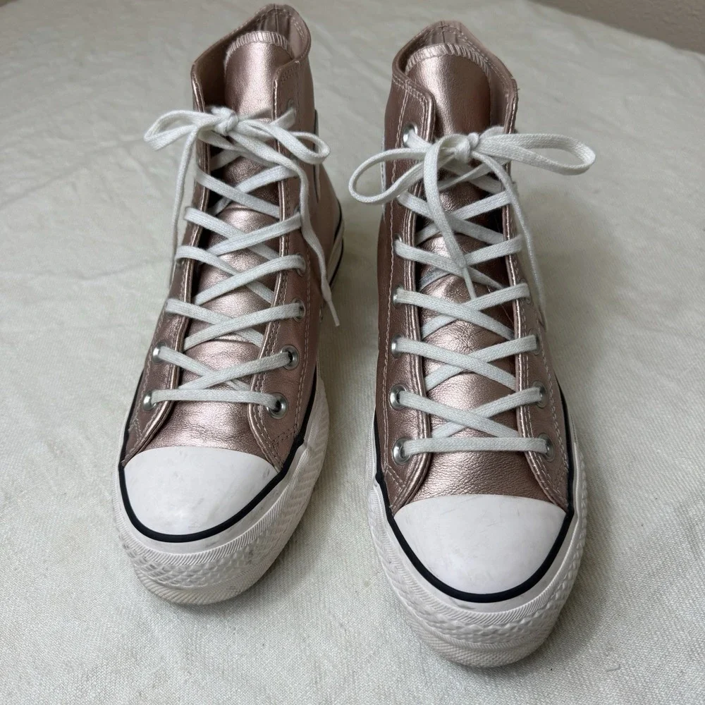 Converse Chuck Taylor High Top Sneakers Rose Metallic Womens Size 5 All Star Y2K